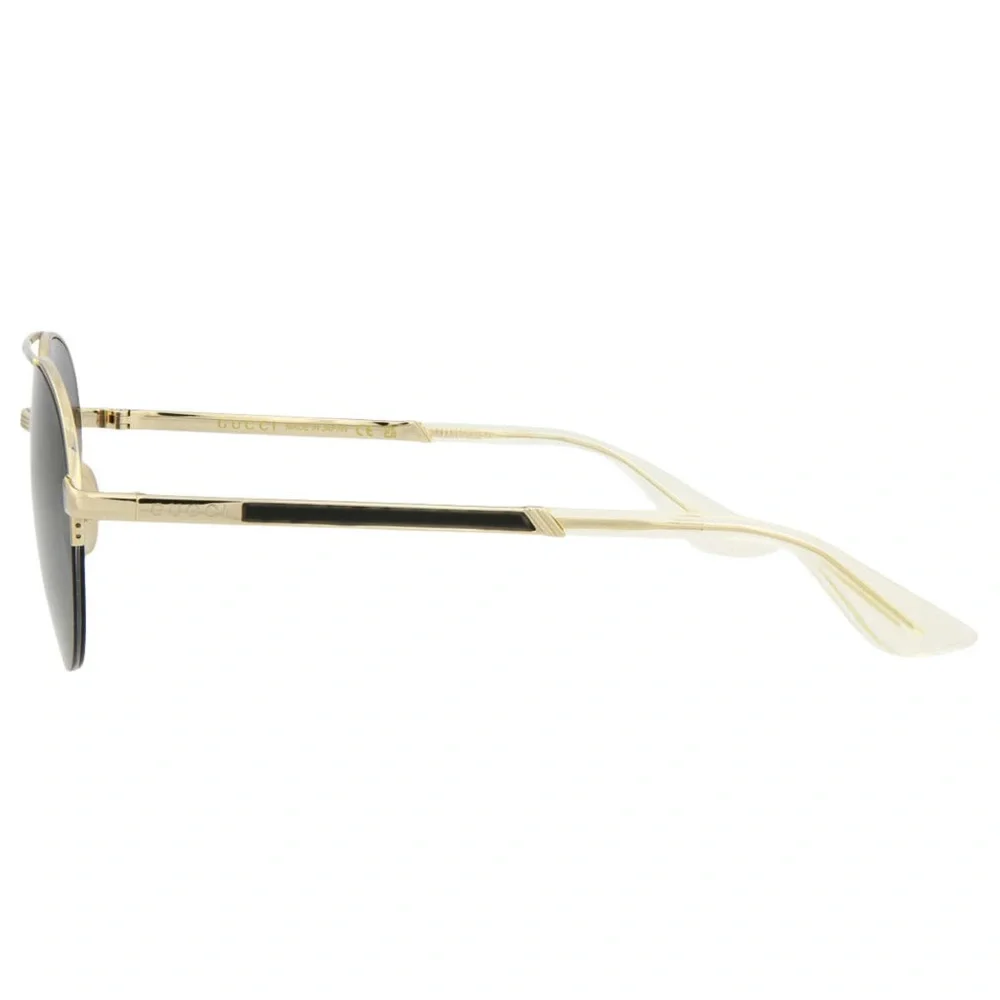 NEW GUCCI GG0984S 001 AVIATOR GOLD SUNGLASSES WITH GREY LENSES - Picture 2 of 4